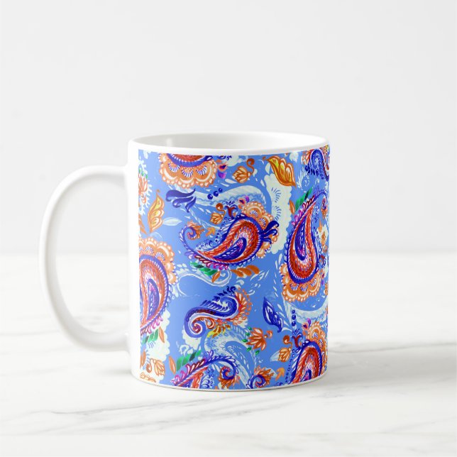 Colorful paisley seamless pattern coffee mug (Left)