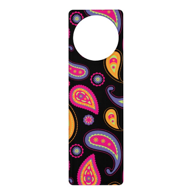 Colorful Paisley seamless Pattern Door Hanger (Front)