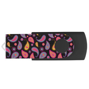 Colorful Paisley seamless Pattern Flash Drive