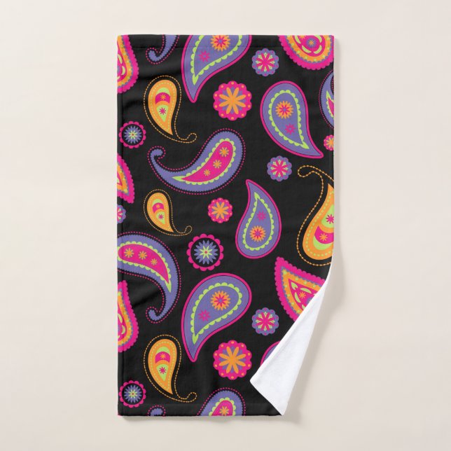 Colorful Paisley seamless Pattern Hand Towel (Hand Towel)