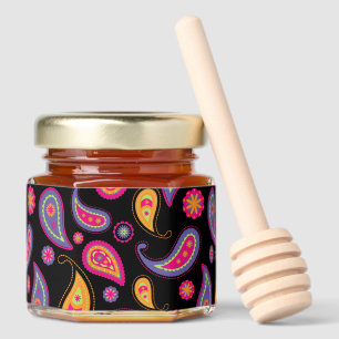 Colorful Paisley seamless Pattern Honey Jar Favors
