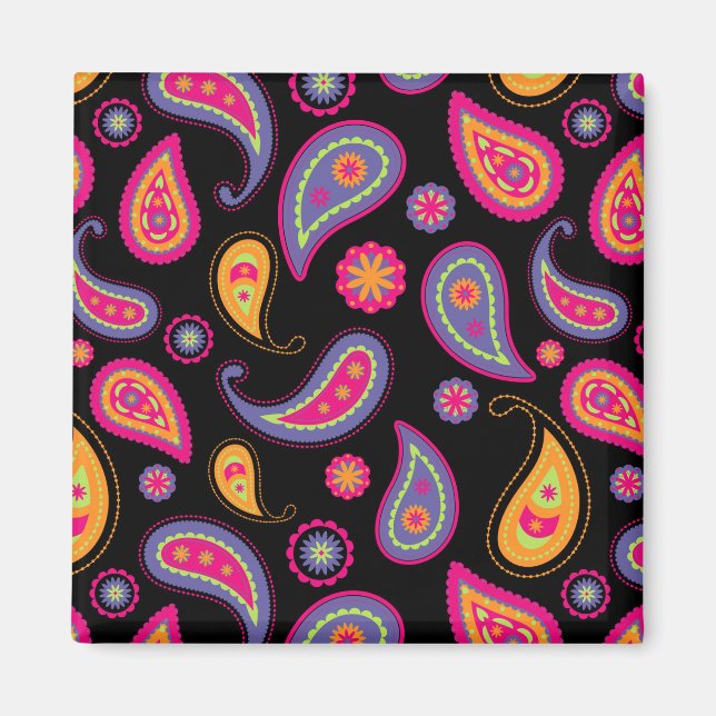 Colorful Paisley seamless Pattern Magnet (Front)
