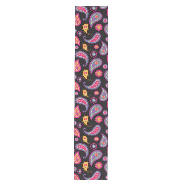 Colorful Paisley seamless Pattern Medium Table Runner (Front)