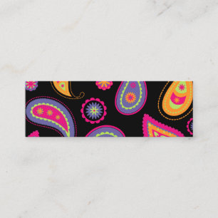 Colorful Paisley seamless Pattern Mini Business Card