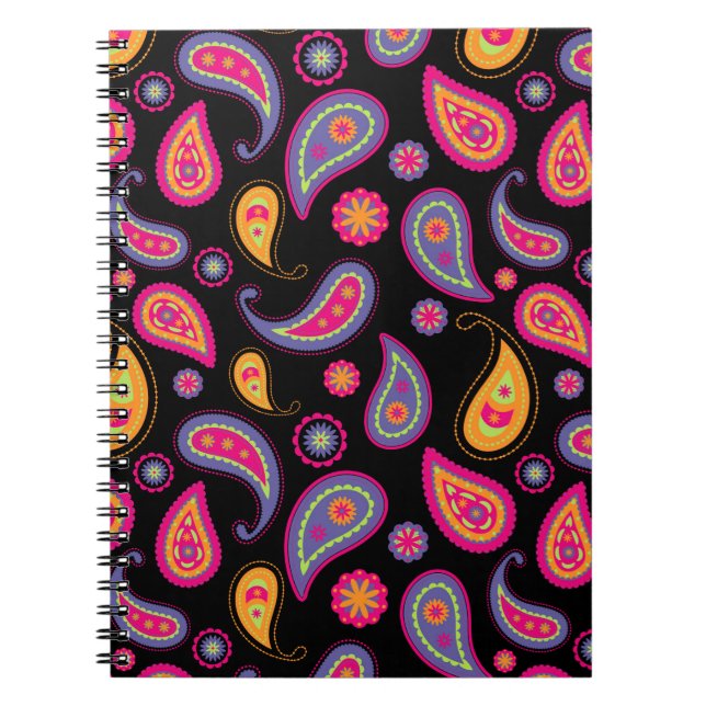 Colorful Paisley seamless Pattern Notebook (Front)
