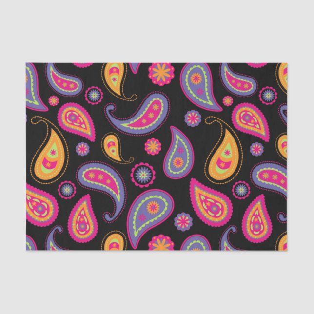 Colorful Paisley seamless Pattern Tissue Paper (Front)
