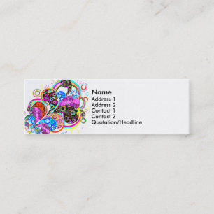 Colorful Paisley Shapes and Circles Mini Business Card
