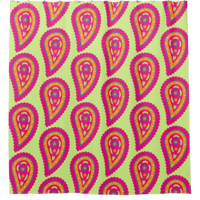 Colorful Paisley Shower Curtain (Front)