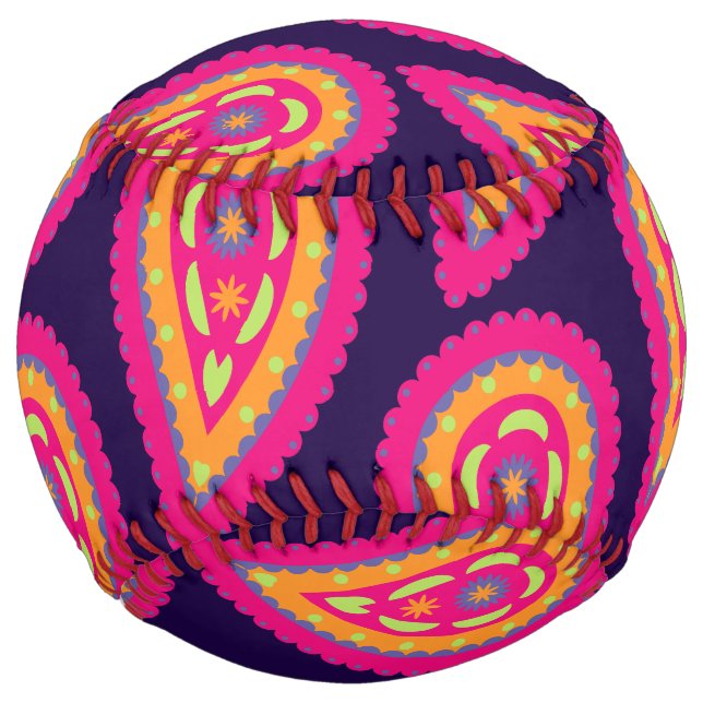 Colorful Paisley Softball (Front)