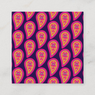 Colorful Paisley Square Business Card