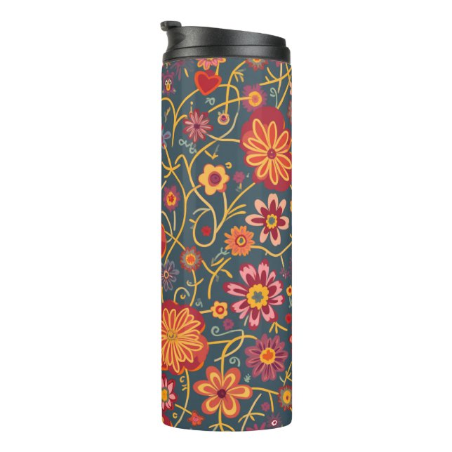 Colorful Paisley Stainless Steel Vacuum Thermal Tumbler (Rotated Right)