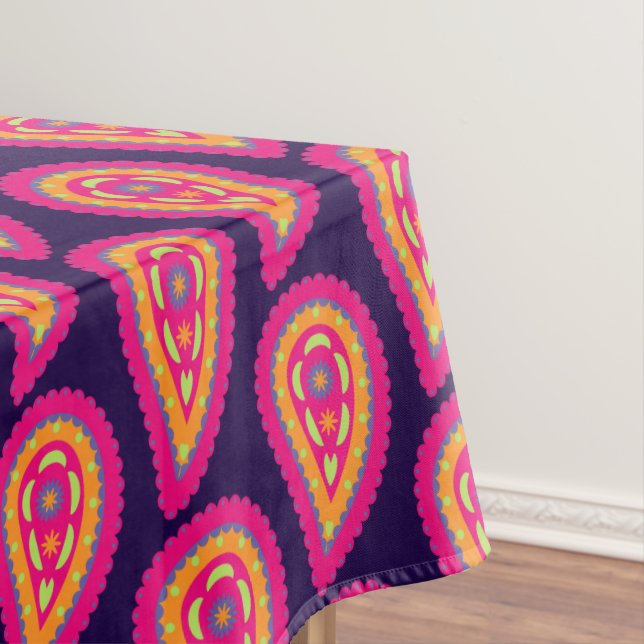 Colorful Paisley Tablecloth (In Situ)