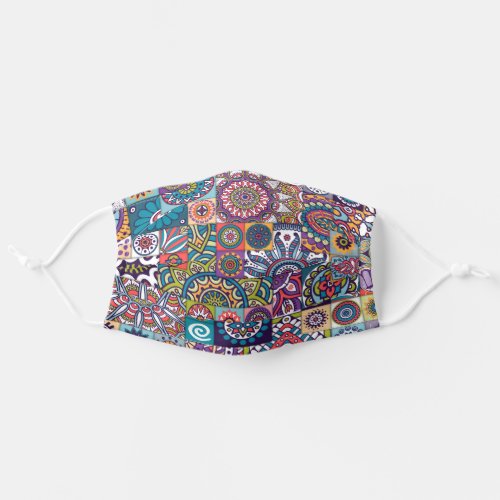 Colorful Paisley Tiles Pattern Adult Cloth Face Mask