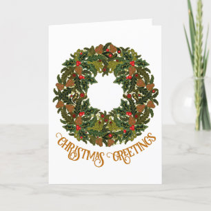 Colorful Paisley Wreath Christmas Card