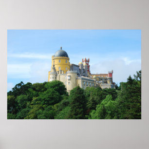 Colorful Palace of Pena landscape view in Sintra Poster