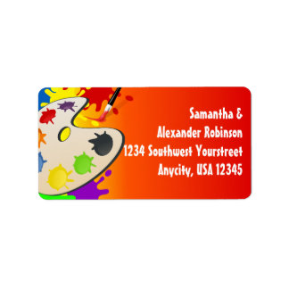 Colorful Palate Art Party Label