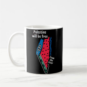 colorful palestine watermelon map graphic design coffee mug