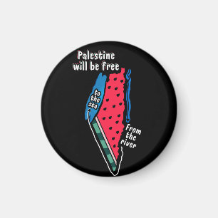 colorful palestine watermelon map graphic design magnet