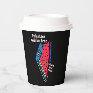 colorful palestine watermelon map graphic design paper cups