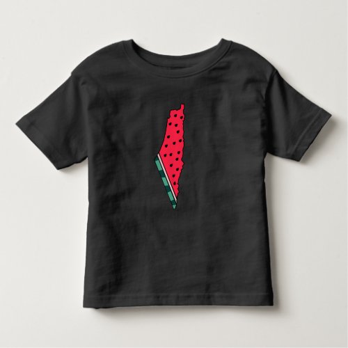 colorful palestine watermelon map graphic design toddler t_shirt