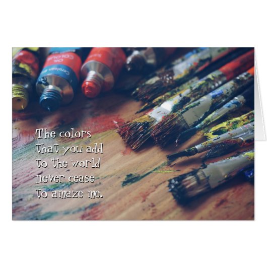 Colorful Palette Artist Greeting Card (Front Horizontal)