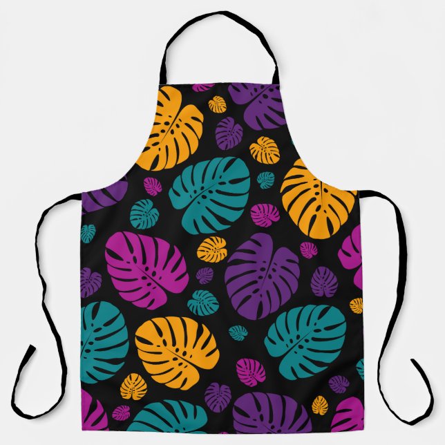 Colorful Palm Leaves Apron (Front)