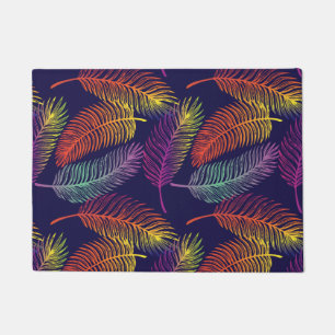 Colorful Palm Leaves Tropical Tree Summer Vibes Doormat
