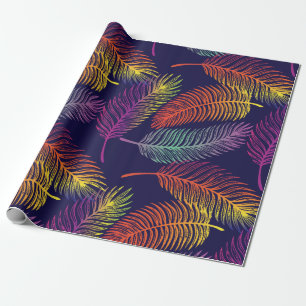 Colorful Palm Leaves Tropical Tree Summer Vibes Wrapping Paper