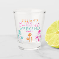 Colorful Palm Tree Bachelorette Weekend Shot Glass
