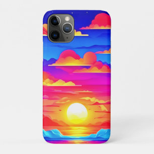 Colorful Palm Tree Sunset iPhone 11 Pro Case
