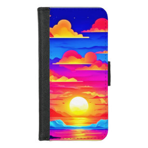 Colorful Palm Tree Sunset iPhone 8/7 Wallet Case