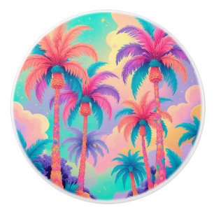 Colorful Palm trees Ceramic Knob