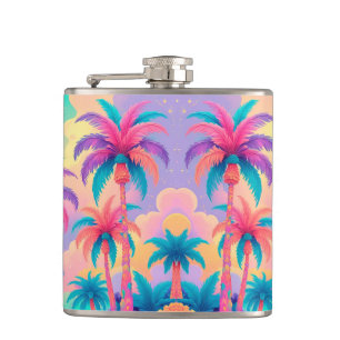 Colorful Palm trees Flask