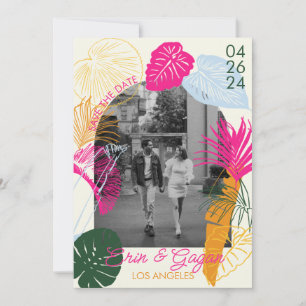 Colorful Palm Trees Save The Date