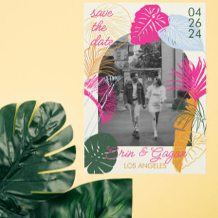 Colorful Palm Trees Save The Date