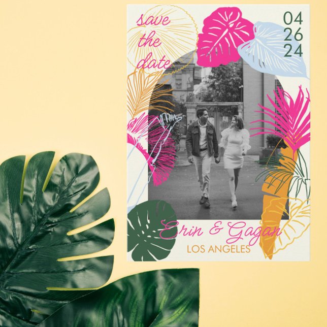 Colorful Palm Trees Save The Date (Creator Uploaded)