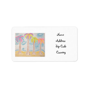 Colorful Palms-Address Label