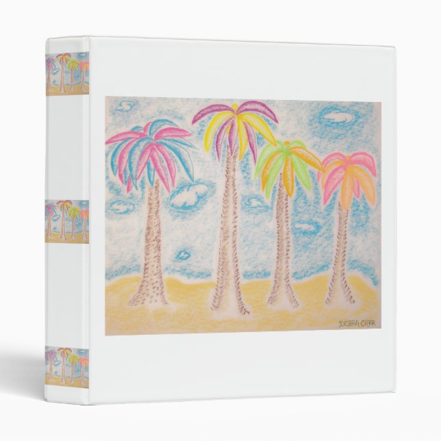 Colorful Palms-binder 3 Ring Binder (Front/Spine)