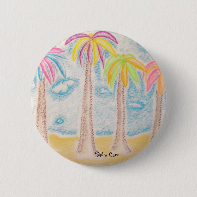 Colorful Palms-button Pinback Button (Front)