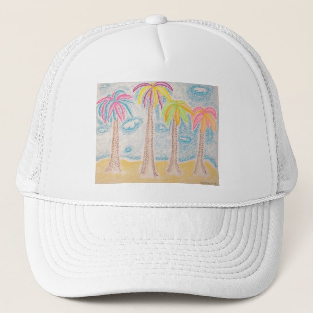 Colorful Palms-hat Trucker Hat (Front)