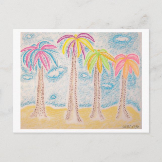 Colorful Palms-postcard Postcard (Front)
