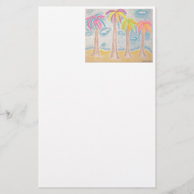 Colorful Palms-stationery Stationery (Front)