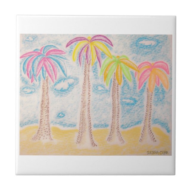 Colorful Palms-tile Tile (Front)