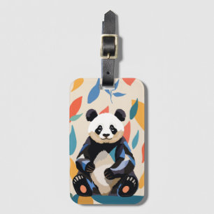 Colorful Panda Bear Matisse Inspired Luggage Tag