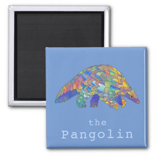 Colorful Pangolin anteater illustration  Magnet
