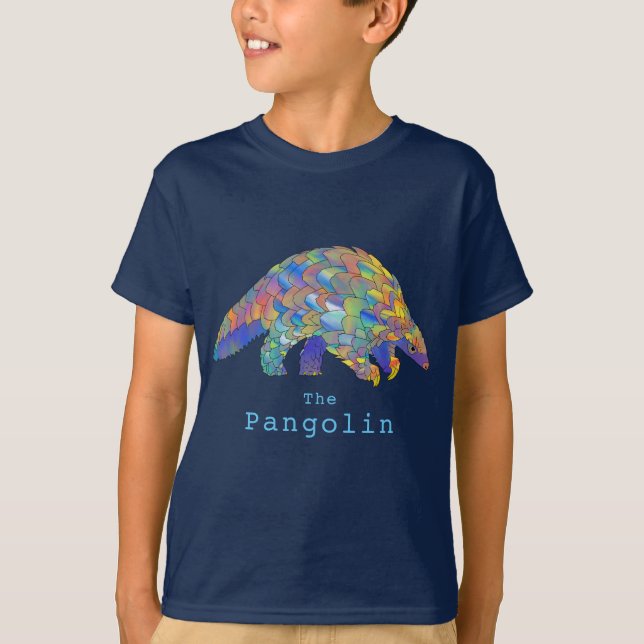 Colorful  Pangolin Endangered Animal Activism Art T-Shirt (Front)