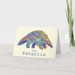 Colorful Pangolin Endangered Animal Art Activism Card