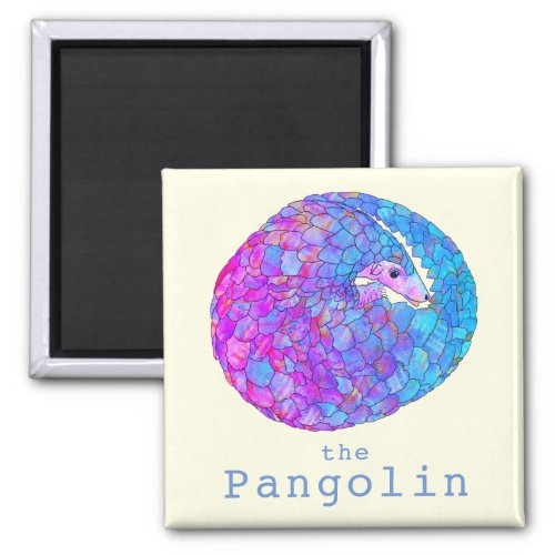 Colorful Pangolin Endangered Animal Magnet