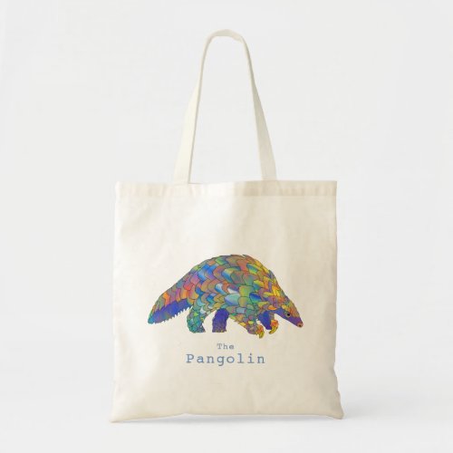 Colorful Pangolin Endangered Animal Rights Art Tote Bag
