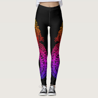 Colorful Pangolin on black leggings